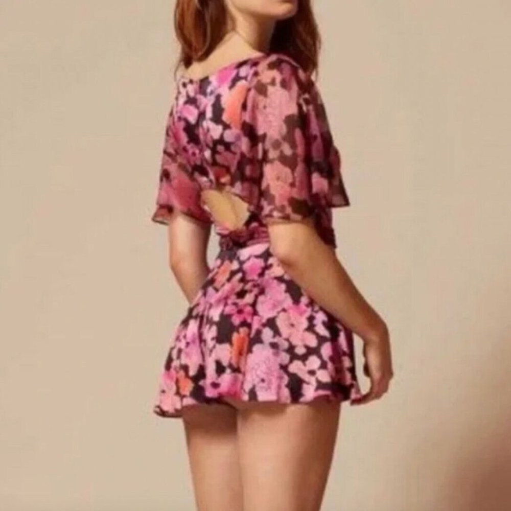 Agent Provocateur silk pink romper playsuit